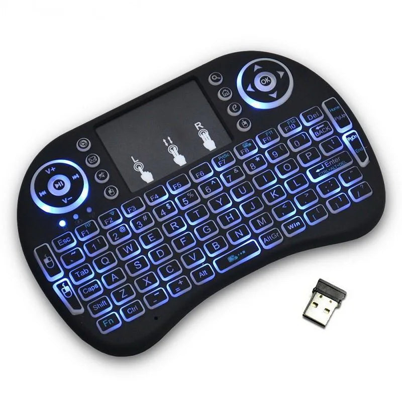 New Backlight mini i8 Keyboard Wireless Russian English Version Air Mouse Touchpad Handheld i8 Backlit Remote control For TV Box