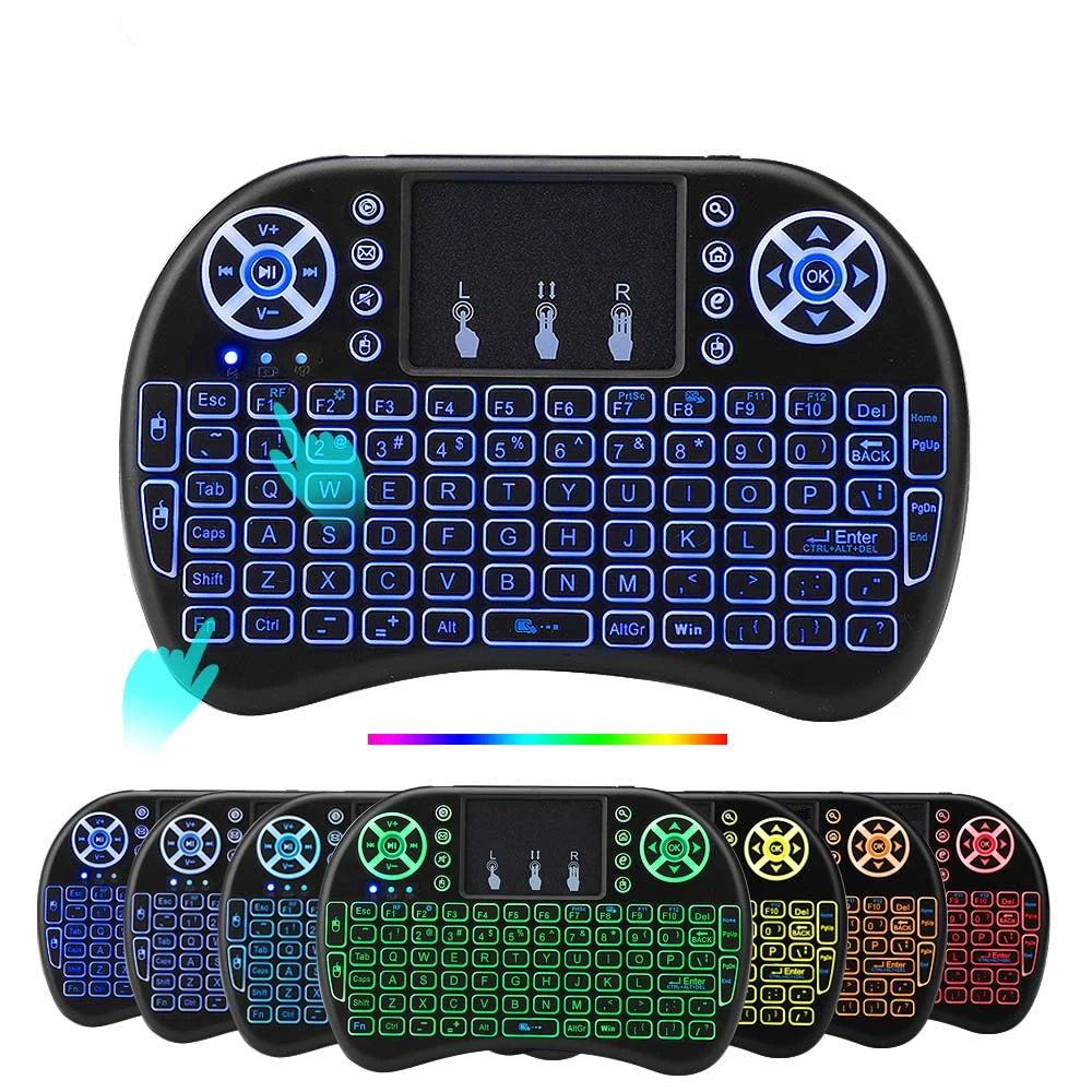 New Backlight mini i8 Keyboard Wireless Russian English Version Air Mouse Touchpad Handheld i8 Backlit Remote control For TV Box