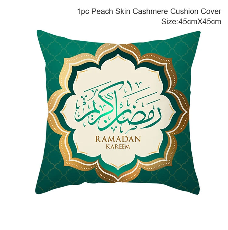 Eid Mubarak Cushion Cover Ramadan Decoration For Home 2025 Muslim Party Decor Islam Gifts Eid Al Adha Ramadan Kareem Pillow Case