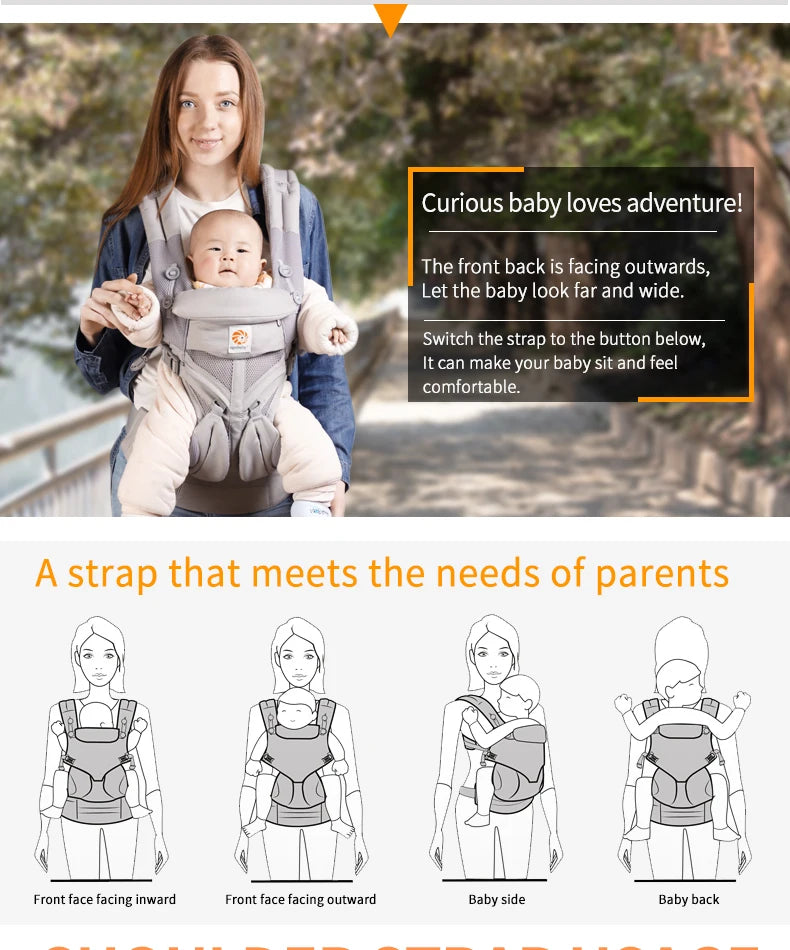 Egobaby Breeze Baby Carrier Multifunction Breathable Infant Carrier Backpack Kid Carriage Toddler baby Sling Wrap Suspenders 360