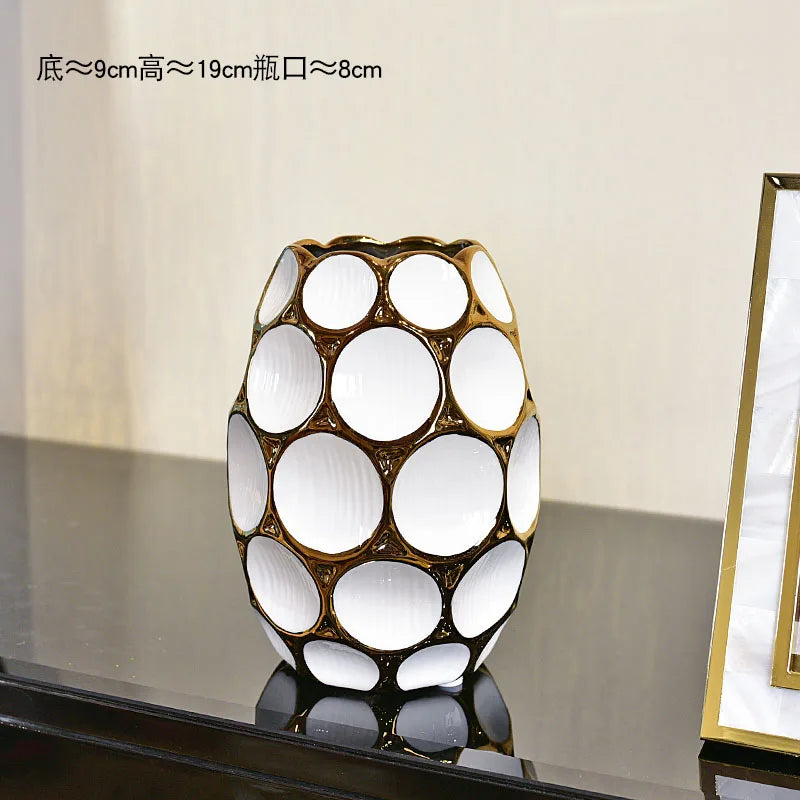 Modern light luxury vase living room flower arrangement European creative ceramic dried flower decoration simulation floral