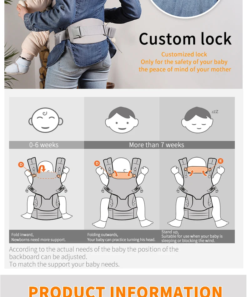 Egobaby Breeze Baby Carrier Multifunction Breathable Infant Carrier Backpack Kid Carriage Toddler baby Sling Wrap Suspenders 360