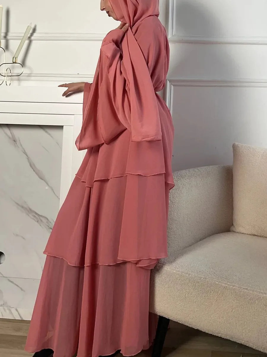 Vestidos Muslim women Chiffon Abaya Long Hijab Dress Kimono Cardigan Ramadan Modest Robe Kaftan Africains Femme Evening Dresses