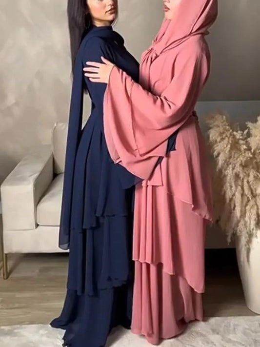 Vestidos Muslim women Chiffon Abaya Long Hijab Dress Kimono Cardigan Ramadan Modest Robe Kaftan Africains Femme Evening Dresses