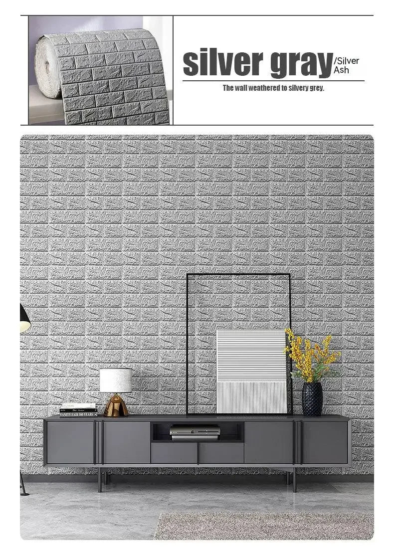 70cmx1/5/10m 3D Wallpaper Decoration Self-adhesive Antique Foam Brick Wallpaper Living Room Bedroom Waterproof 3d Wall Sticker