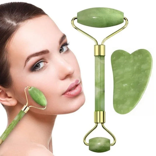 Jade Scraping Facial Massage Beauty Tool Natural Jade Scraping Board Roller Massager Law Tattoo Eye Beauty Bar