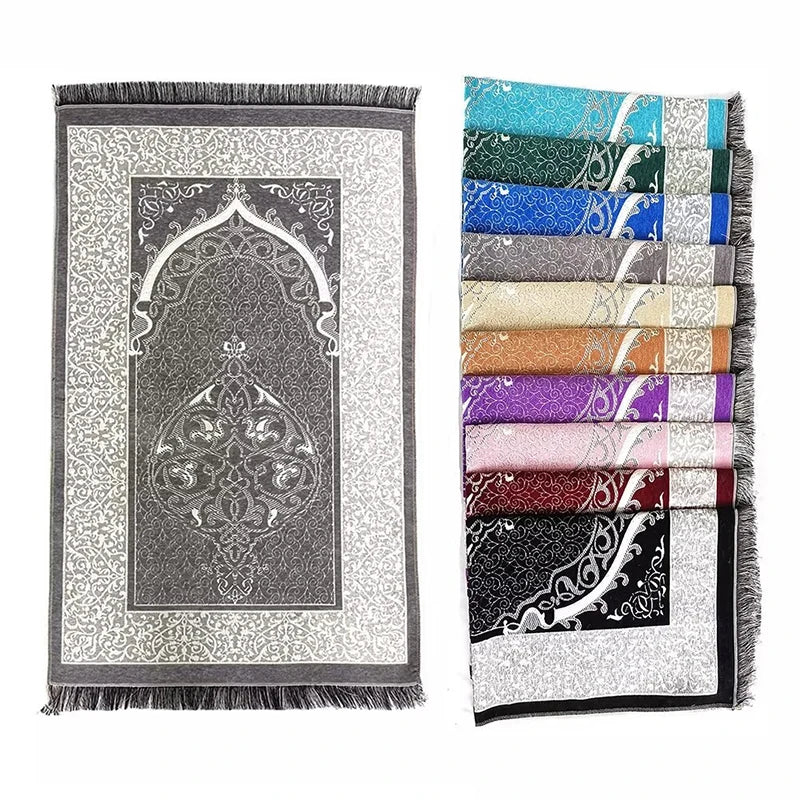 Ramadan Prayer Mat Sets Rug+tasbih +bag, Travel Worship Blanket Islamic Muslim Tasbih sejadah 70*110cm