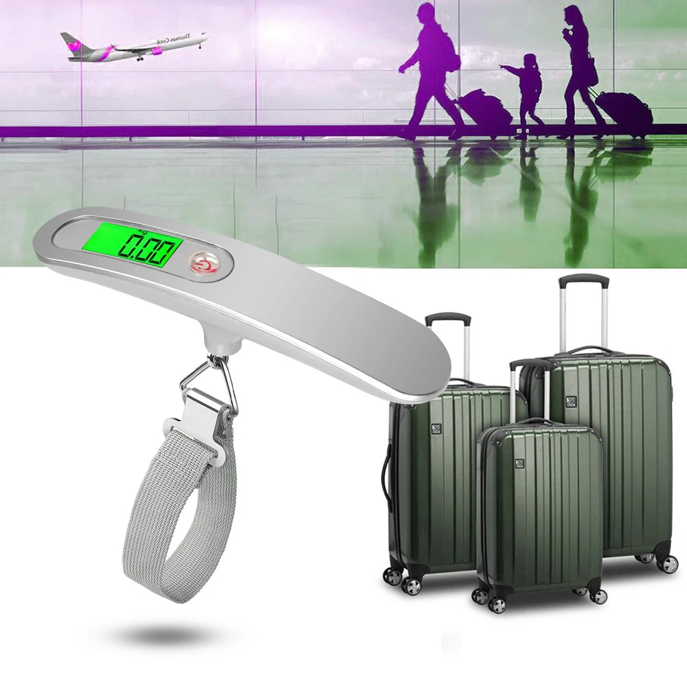 Scale Electronic Backlight Scale Spring Balance Luggage Scale Steelyard Suitcase Travel Hanging Steelyard Hook Scale 50kg/110lb