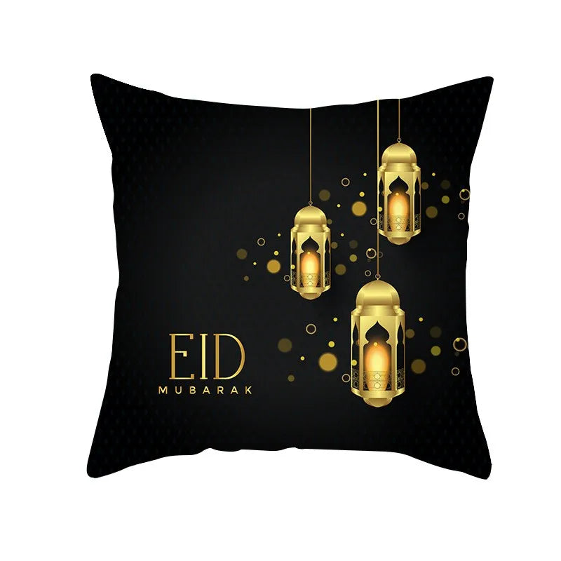 Eid Mubarak Cushion Cover Ramadan Decoration For Home 2025 Muslim Party Decor Islam Gifts Eid Al Adha Ramadan Kareem Pillow Case