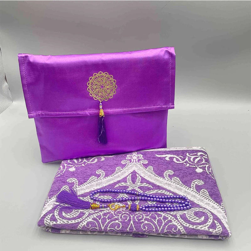 Ramadan Prayer Mat Sets Rug+tasbih +bag, Travel Worship Blanket Islamic Muslim Tasbih sejadah 70*110cm