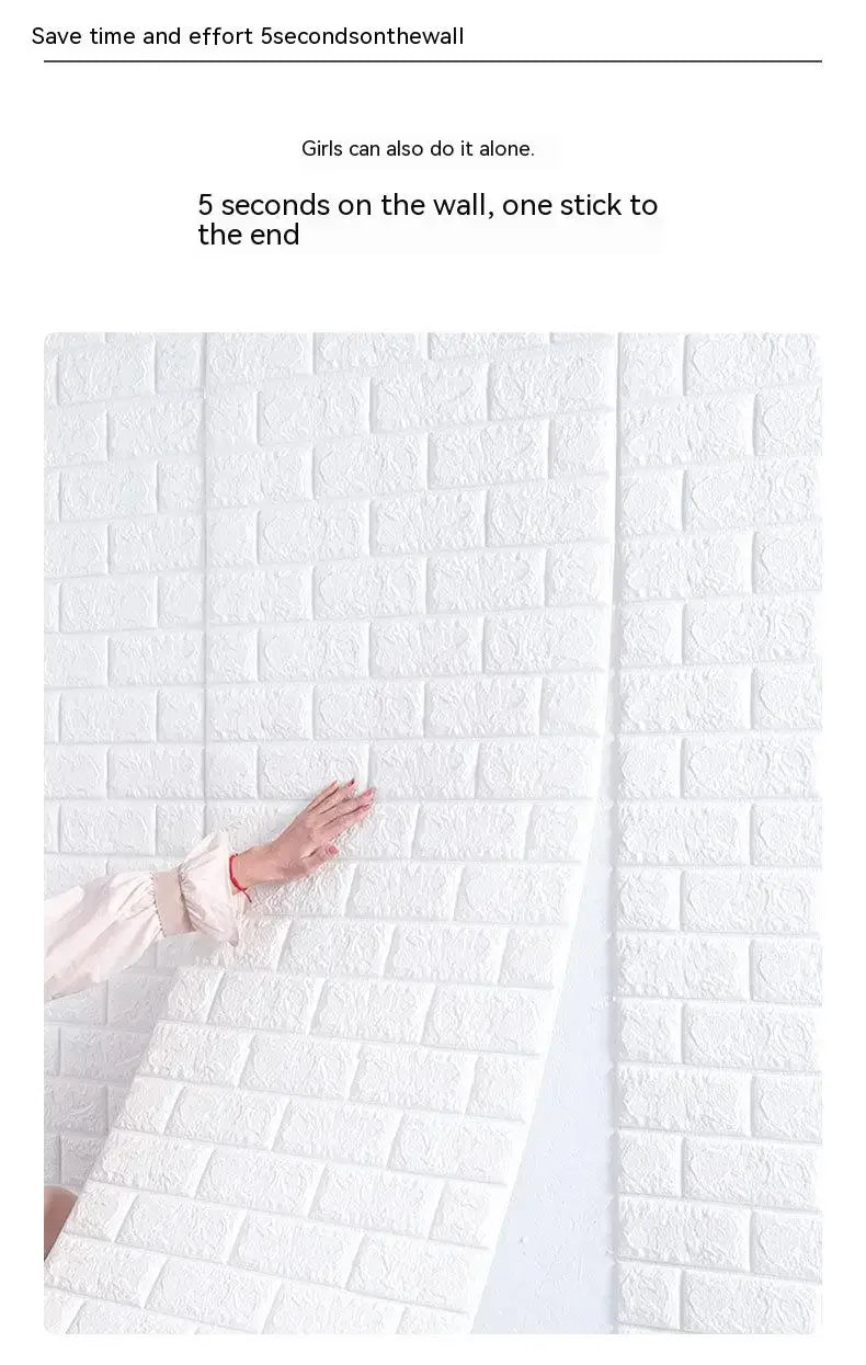 70cmx1/5/10m 3D Wallpaper Decoration Self-adhesive Antique Foam Brick Wallpaper Living Room Bedroom Waterproof 3d Wall Sticker