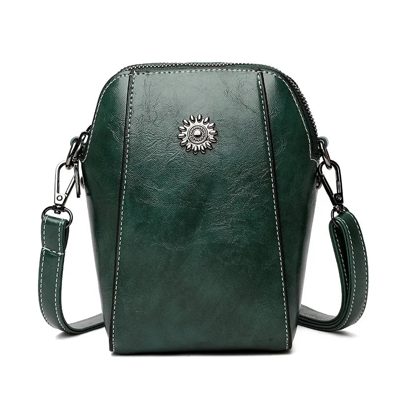 Single Shoulder Crossbody Bag Female Fashion Temperament Leather Women's Bag Vertical Mobile Phone Bag Crossbody Mini Small Bag