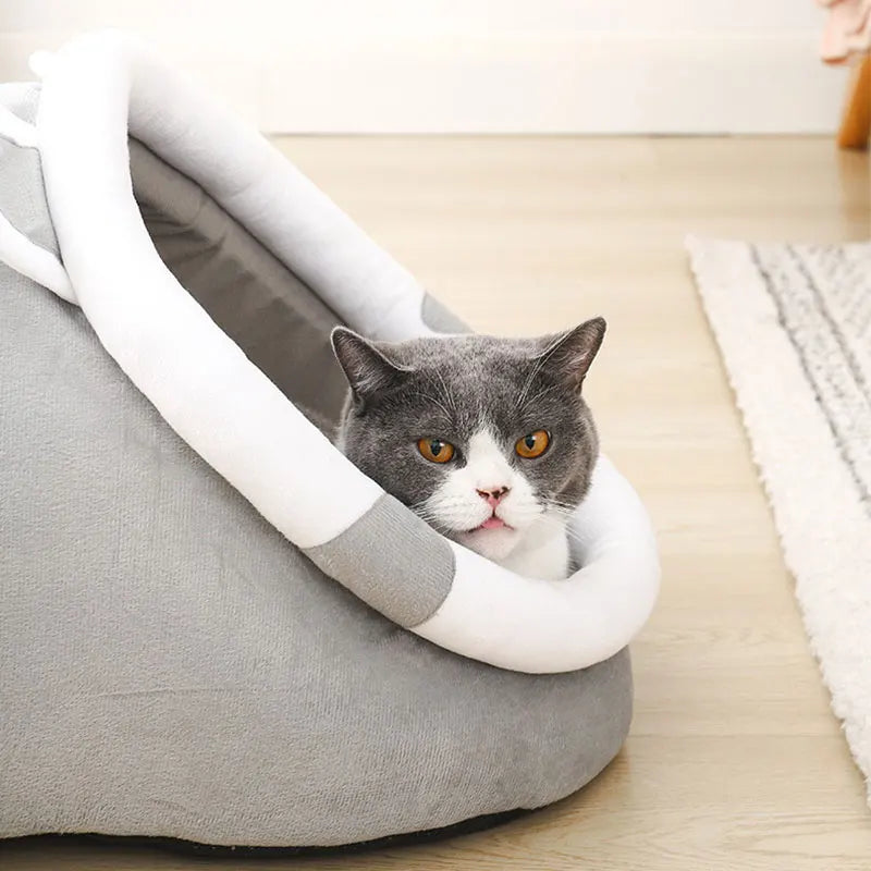 Cute Cat Bed for Indoor Small and Large Cats Dog Tent Soft Pet Kitten House Cozy Puppy Cushion