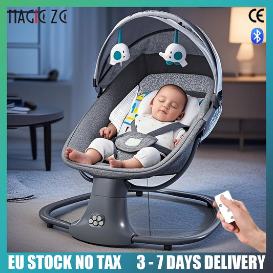 Electric Bluetooth Baby Cradle with Mosquito Net Bluetooth Music Baby Rocking Chair Multifunctional Baby Crib for Newborns 2024