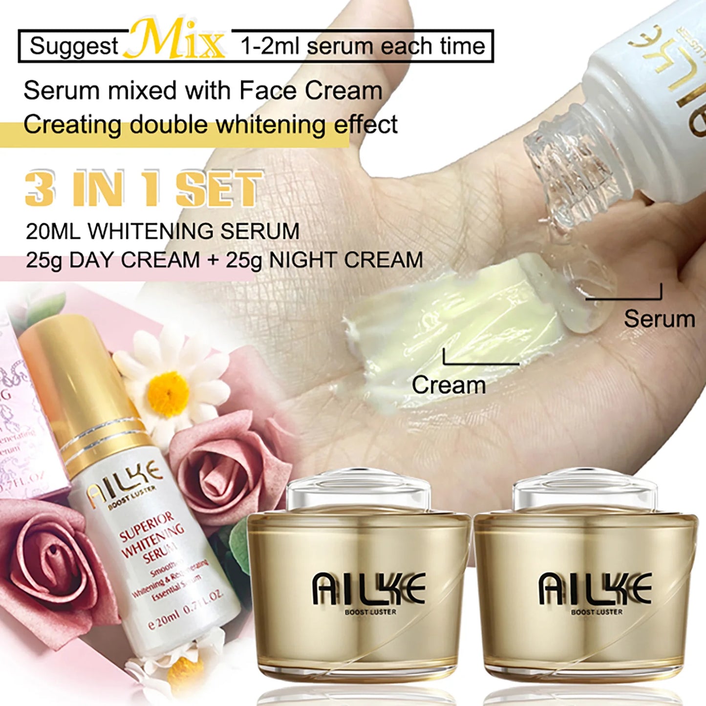 Whitening and Moisturizing Facial Cream, Naturally Brightens Skin Tone, Eliminates Dark Spots, With Nicotinamide Spf35+