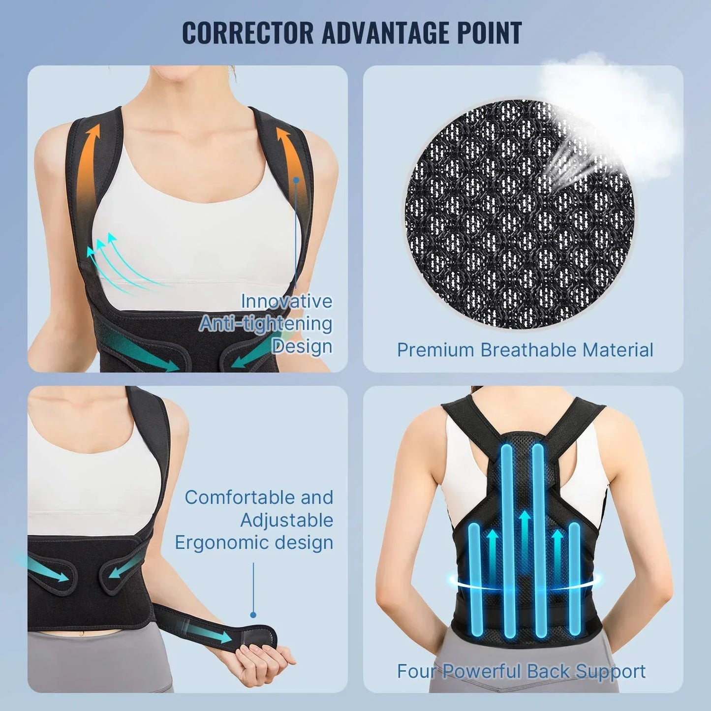 Neck hump corrector Back Shoulder Posture Corrector for Women & Men Stretcher Straightener Brace Support belt Lumbar Coluna Faja