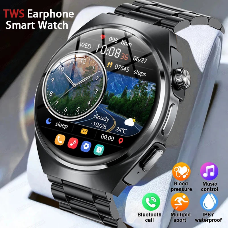 For Xiaomi New 2 in 1 Smart Watch With Earbuds Smartwatch TWS Bluetooth Earphone Heart Rate Blood Pressure Monitor Sports Watch