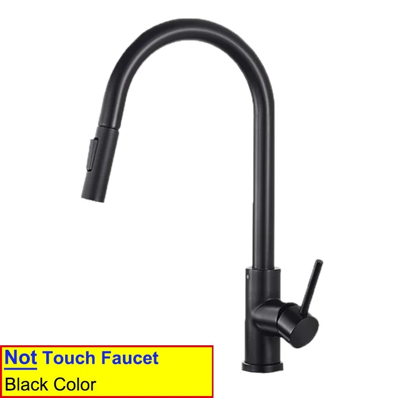 Brushed Nickel Touch on Filter Kitchen Faucet with Pull Down Sprayer Hot Cold Kitchen Sink Mixer Tap Sensor Touch Kitchen Faucet