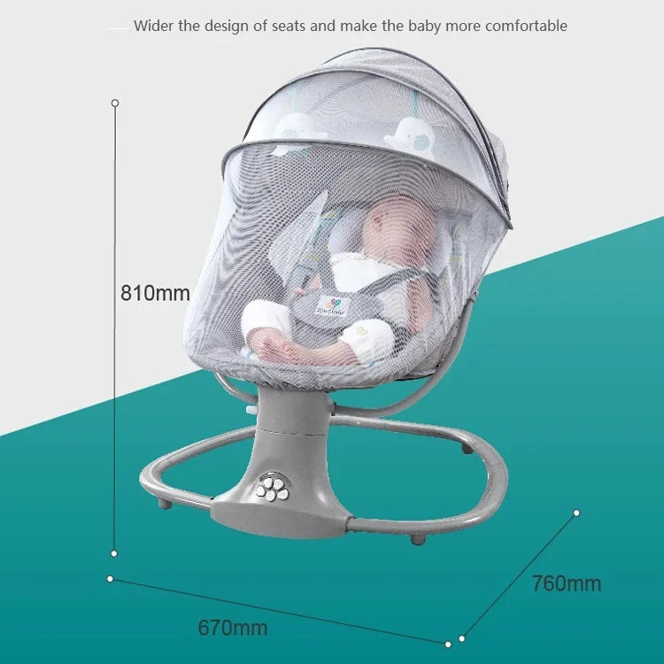 Electric Bluetooth Baby Cradle with Mosquito Net Bluetooth Music Baby Rocking Chair Multifunctional Baby Crib for Newborns 2024