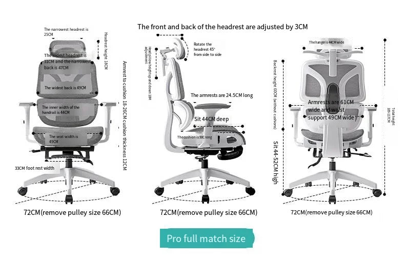 Christmas Office Ergonomic Chair Mesh Liftable E-sports Aluminium Foot Gaming 3D Lumbar Support Swivel Desk Adjustable Seat