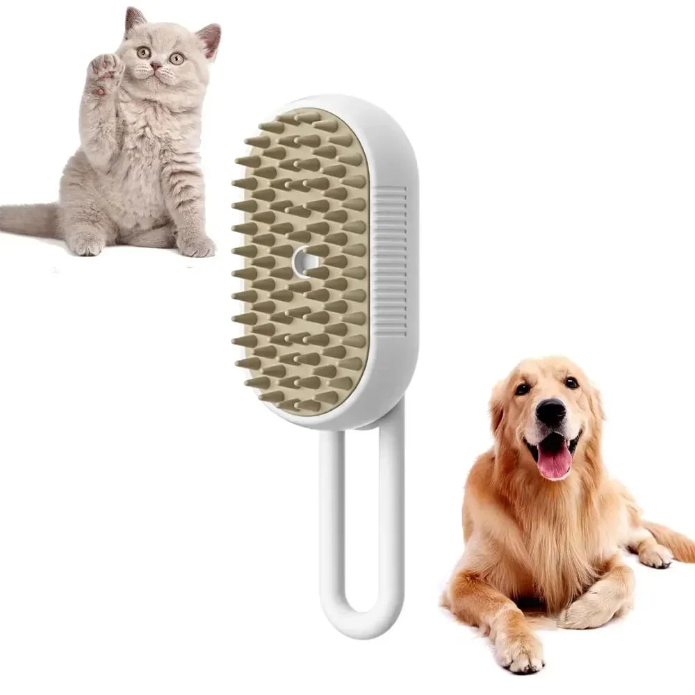 Steamy Cat Brush 3 in 1 Electric Anti-splashing Cat Brush with Steam Spray for Massage Pet Grooming Comb Hair Removal Combs New