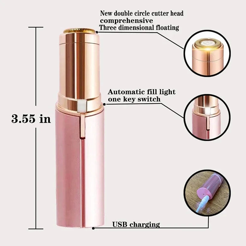 2024 New Epilator Face Hair Removal Lipstick Shaver USB Electric Eyebrow Trimmer Women's Hair Remover Mini Shaver epilator