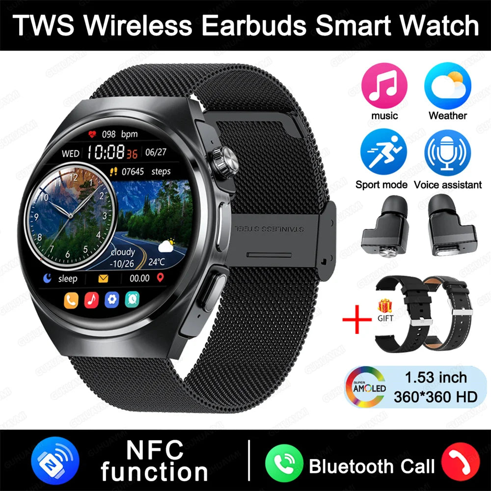 For Xiaomi New 2 in 1 Smart Watch With Earbuds Smartwatch TWS Bluetooth Earphone Heart Rate Blood Pressure Monitor Sports Watch