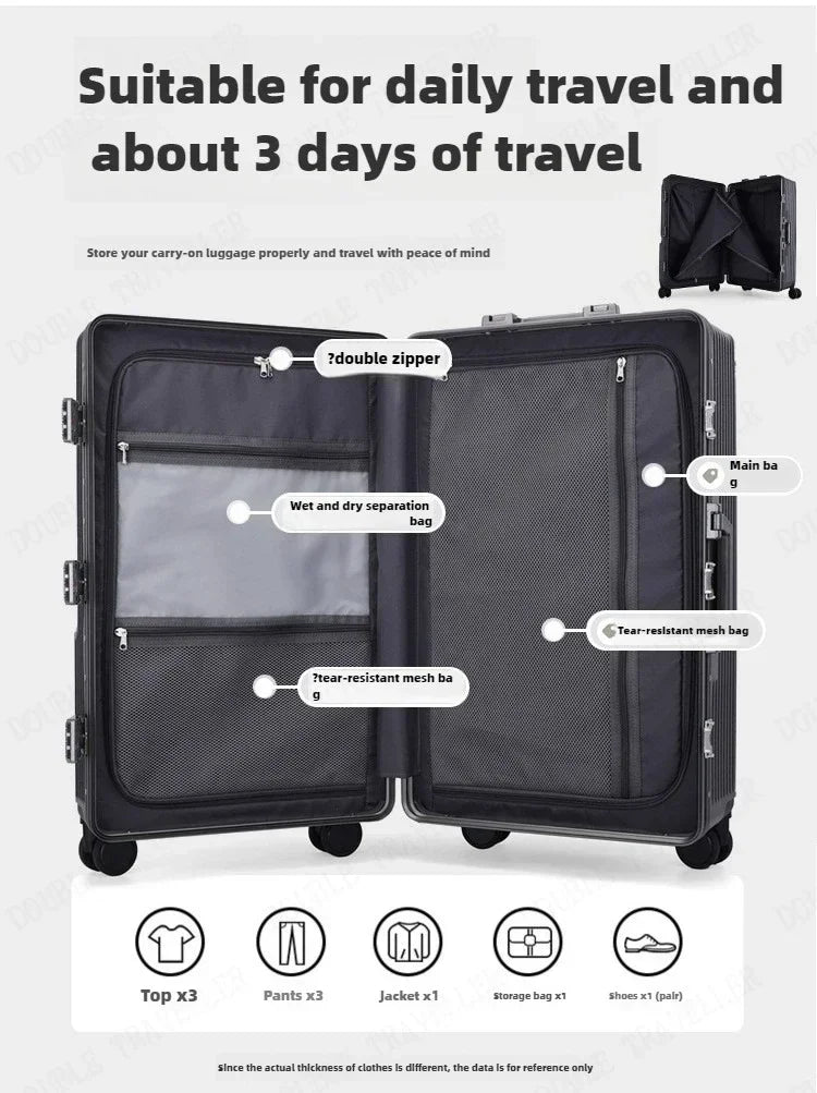 Multifunctional Suitcase Trolley Suitcase Computer Boarding Travel Luggage Large-capacity Suitcase Password Box Luggage