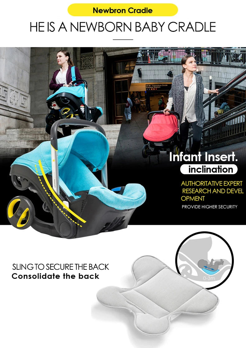 Compact Car Seat Stroller, Baby Stroller 3 in 1 Infant Travel System for Newborns, Lightweight Baby Safety Car Seats Travel Pram