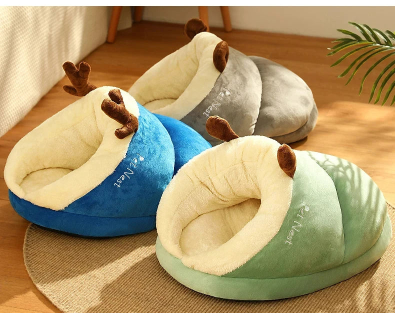 Winter Warm Pet Cat Bed Soft Cozy Cat Cave Bed Warm Cat House Nest Puppy Bed for Small Dogs Cats Cat Sleep Bag Pet Supplies