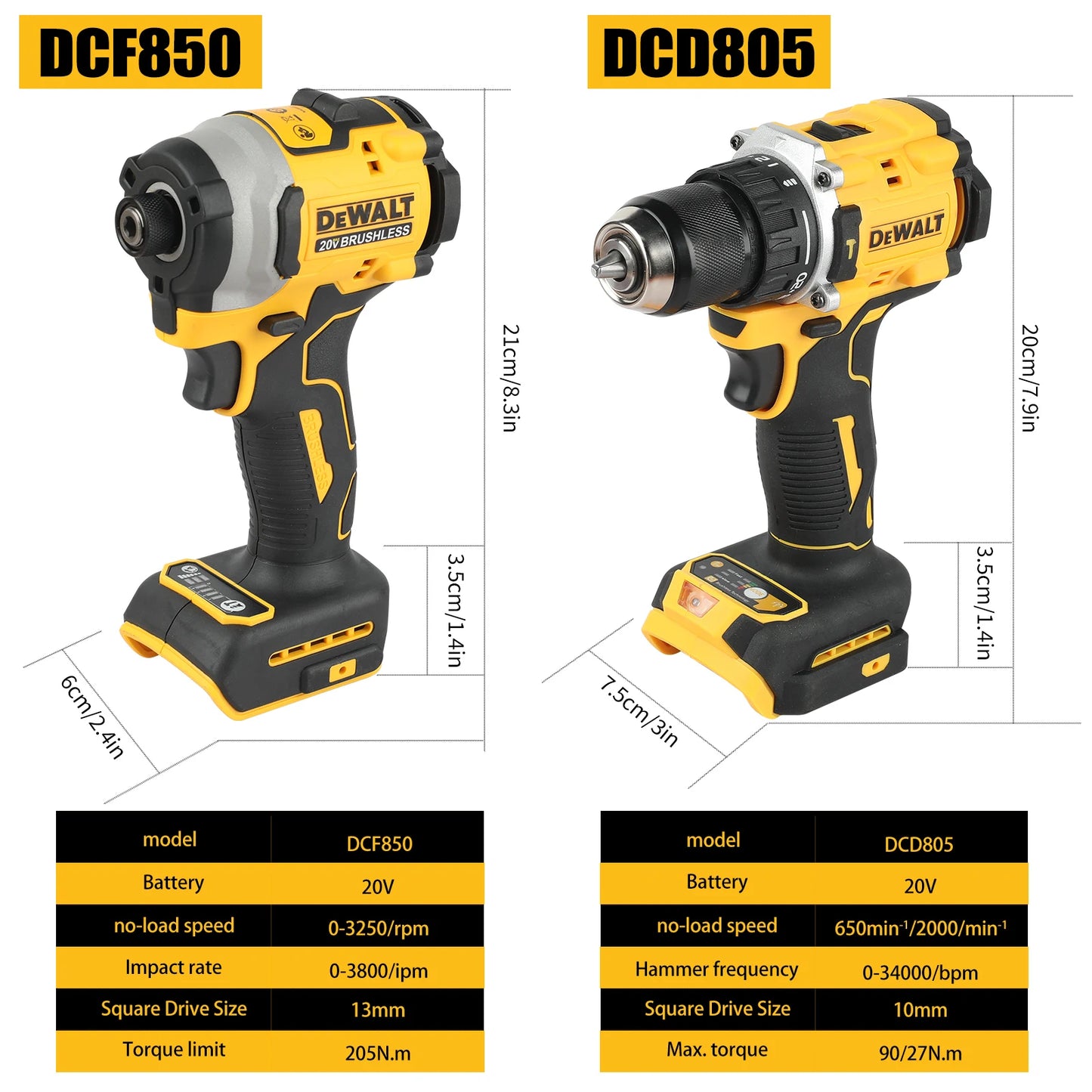 DeWaltDcd805Dcf850 bag Lithium Brushless Motor Screwdriver Electric Screwdriver Electric Hand Drill Impact Drill Combination Kit