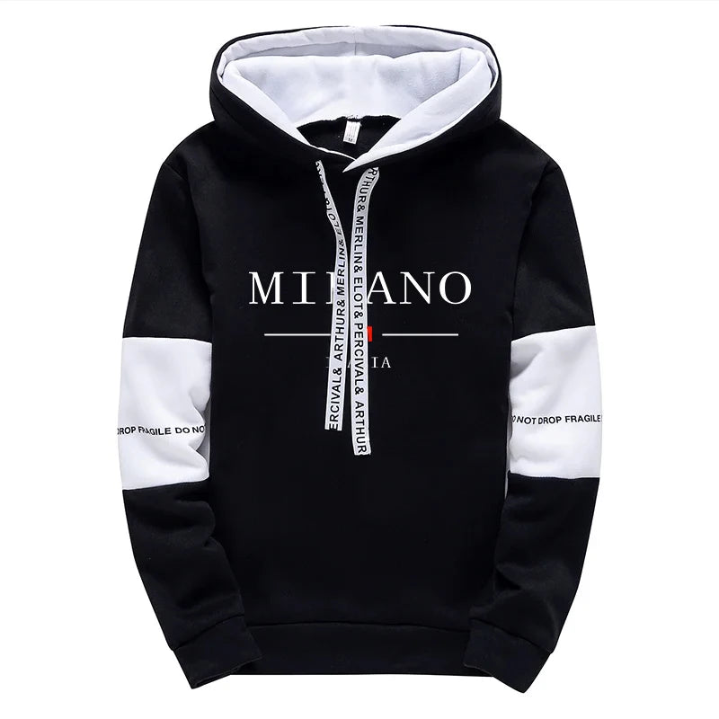 Newest Fahsion Mens Sportswear Hooded Sweatshirts Jogger Pants Male Daily Casual Sport Jogging Suit Italia Milan Printed Hoodies