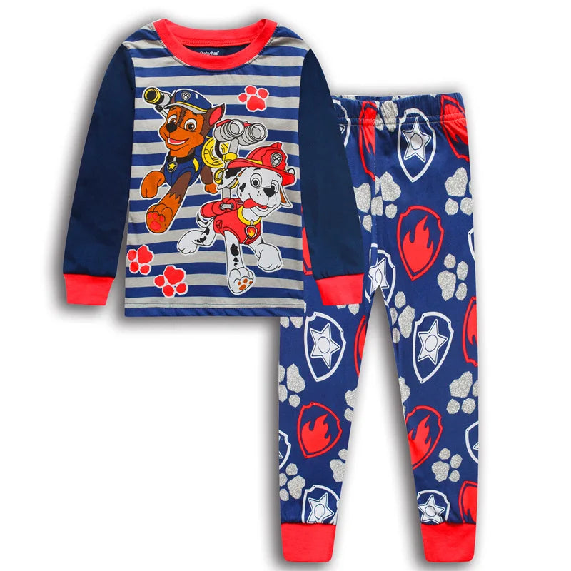 PAW Patrol  Spring Autumn Long Sleeve Baby Boys Clothing Sets Children's Pajamas Girls Cartoon Sleepwear Set Home Clothes 2pcs