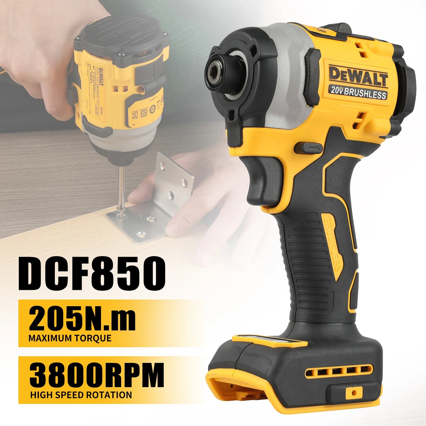 DeWaltDcd805Dcf850 bag Lithium Brushless Motor Screwdriver Electric Screwdriver Electric Hand Drill Impact Drill Combination Kit