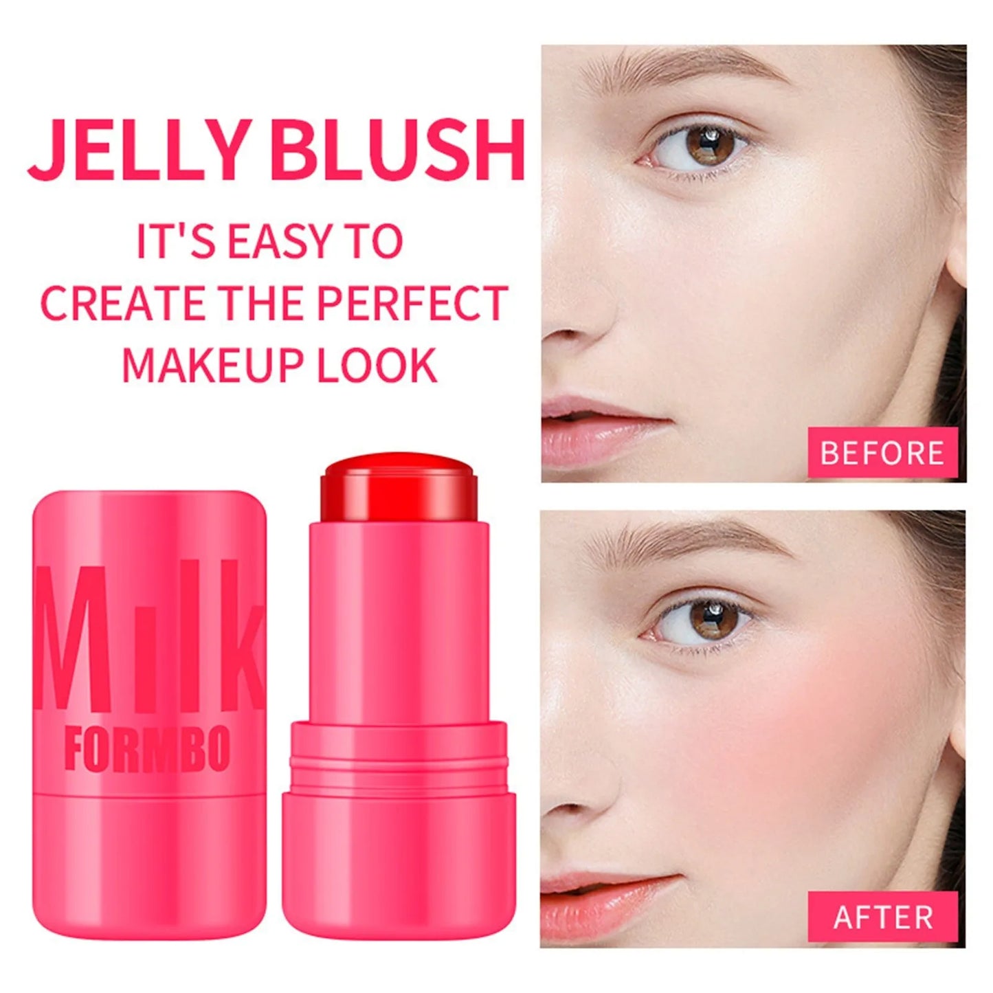 Milk Jelly Blush Milk Makeup Jelly Tint Blush Milk Cooling Water Jelly Tint 0.18 Oz Water Jelly Tint Stick Sheer Lip Cheek Stain