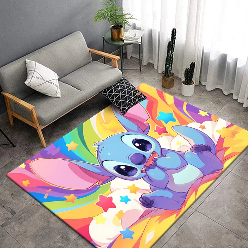 Star Stitch Cartoon HD Printing Carpet.bathroom Door Rug,Living Room,Bedroom,Decoration,Picnic,Camp,Kitchen,Crawling Mat.