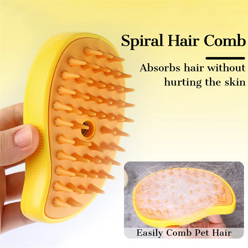 Steamy Cat Brush 3 in 1 Electric Anti-splashing Cat Brush with Steam Spray for Massage Pet Grooming Comb Hair Removal Combs New