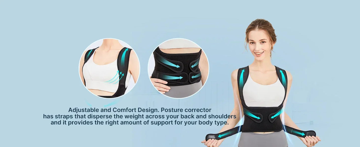 Neck hump corrector Back Shoulder Posture Corrector for Women & Men Stretcher Straightener Brace Support belt Lumbar Coluna Faja