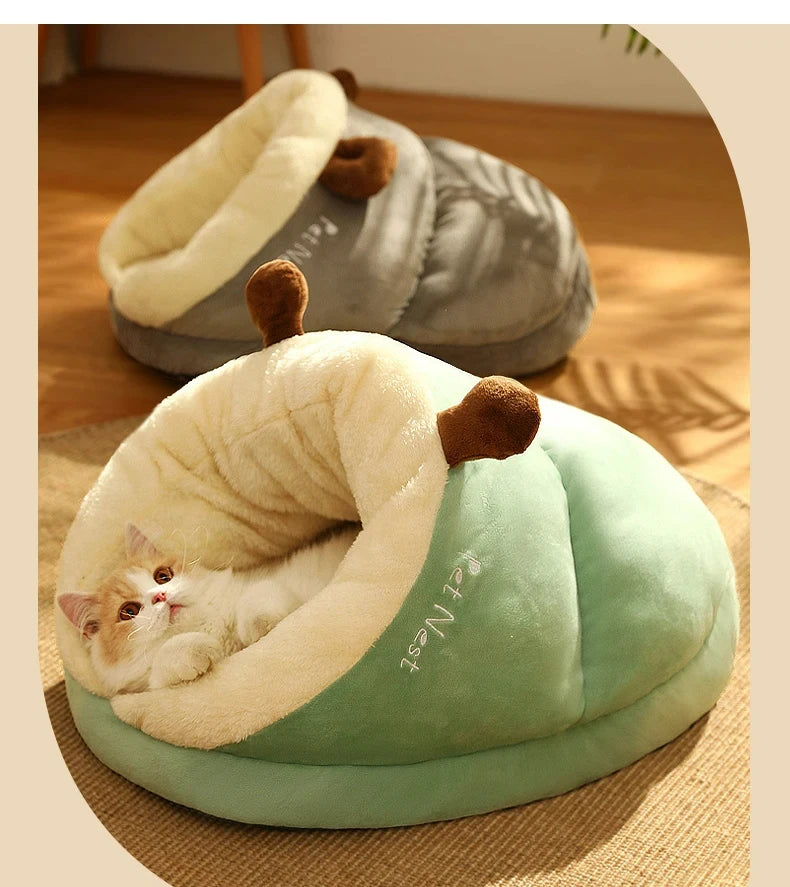 Winter Warm Pet Cat Bed Soft Cozy Cat Cave Bed Warm Cat House Nest Puppy Bed for Small Dogs Cats Cat Sleep Bag Pet Supplies