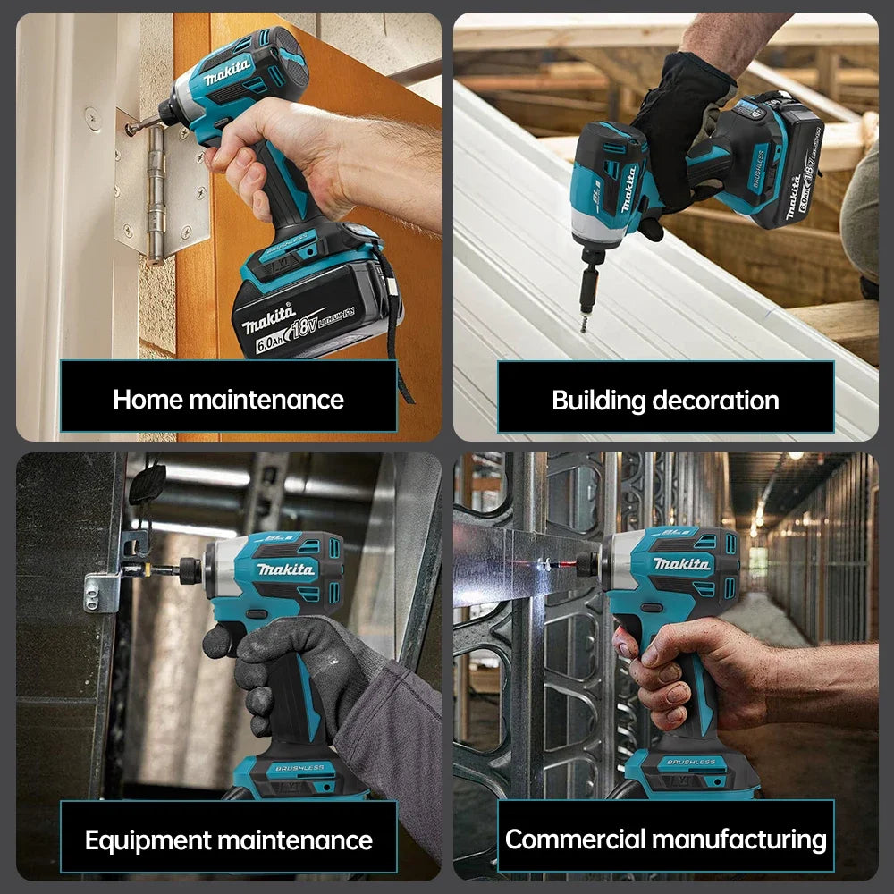 Makita DTD173 18V 1800rpm Cordless Impact Driver 180 N.m Brushless Motor Electric Drill Wood/Bolt/T-Mode for Multifunction Tool