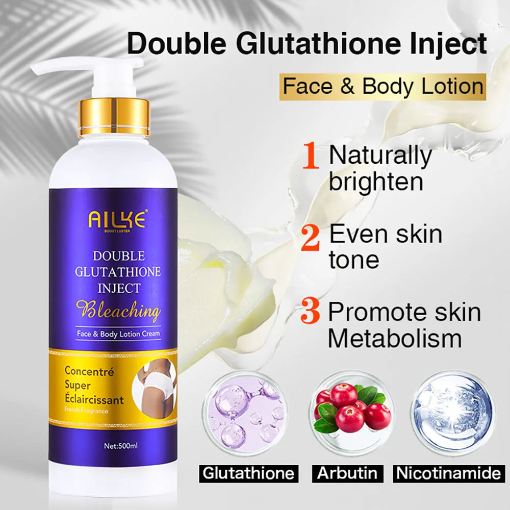 AILKE Glutathione 5-in-1 Women Skin Care Kit, With Body Lotion,  Serum, Dark Spot Removal Cream, Body Cream, Brightening Soap