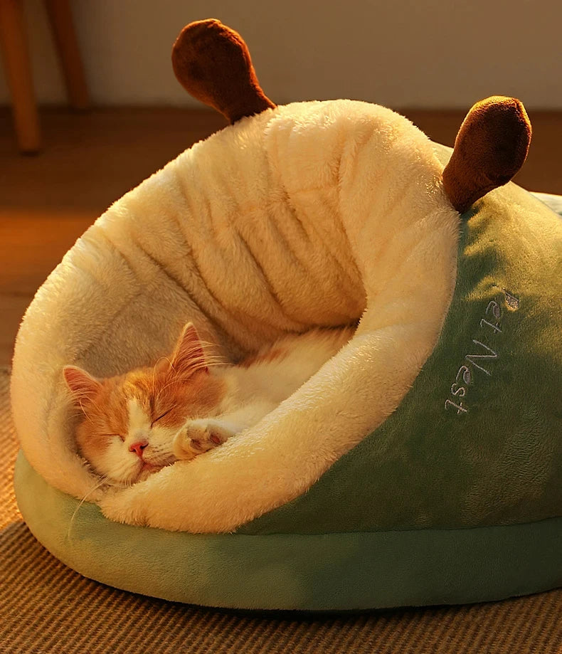 Winter Warm Pet Cat Bed Soft Cozy Cat Cave Bed Warm Cat House Nest Puppy Bed for Small Dogs Cats Cat Sleep Bag Pet Supplies