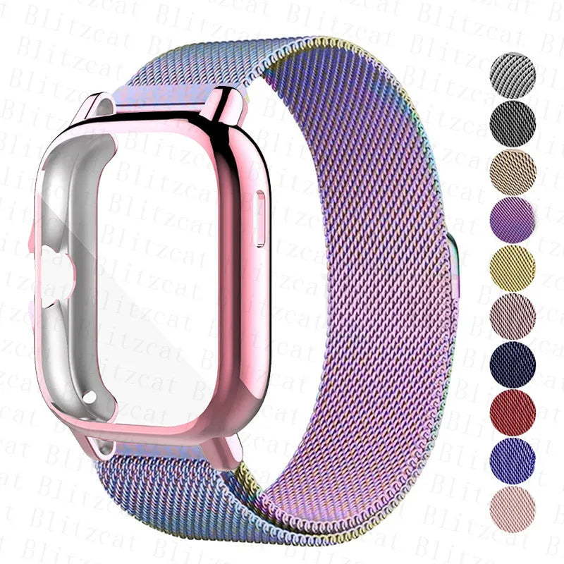 Metal strap Case Protector For Garmin Venu Sq smart watch accessories For Garmin Venu Sq2Bracelet Full Cover shell frame