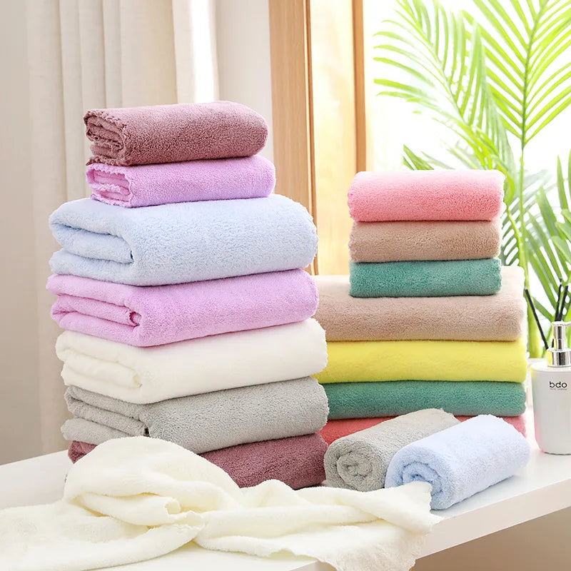 2-piece set of soft coral velvet bath towels, suitable for adult hotels and spas with towels and towels