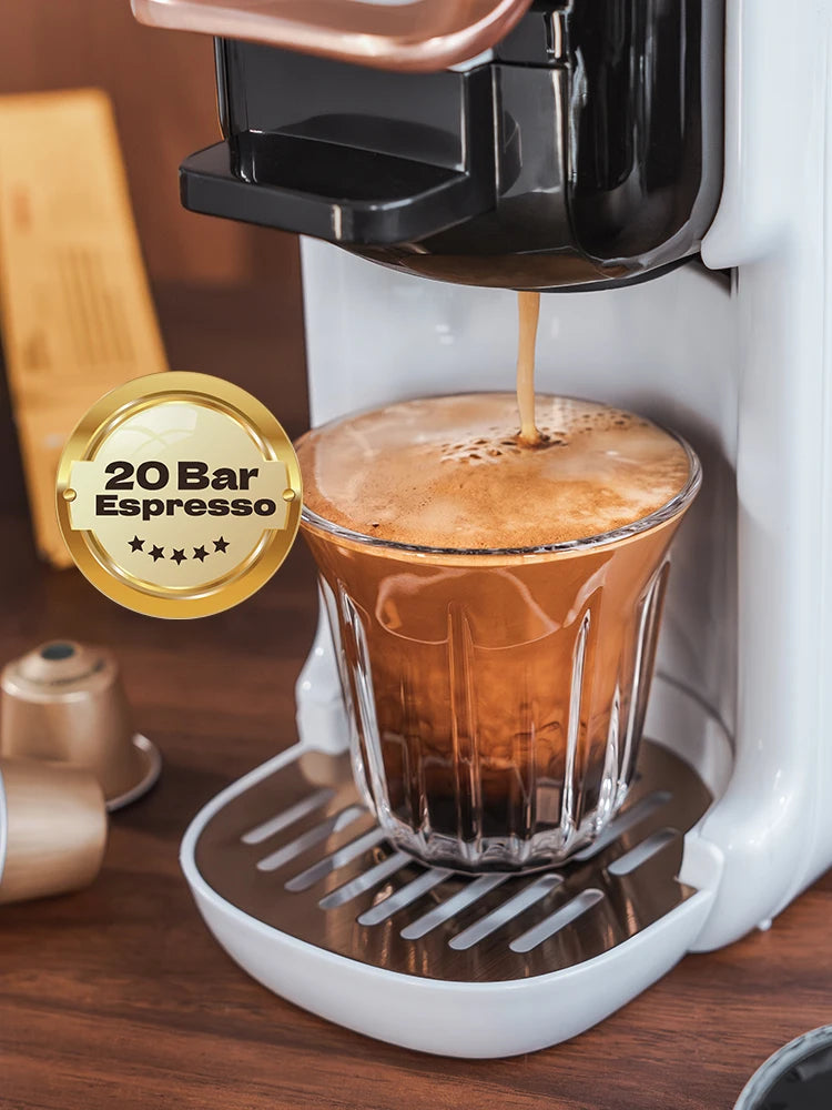 HiBREW Multiple Capsule Coffee Machine, Hot/Cold Dolce Gusto Milk Nespresso Capsule ESE Pod Ground Coffee Cafeteria 20Bar 5 in 1