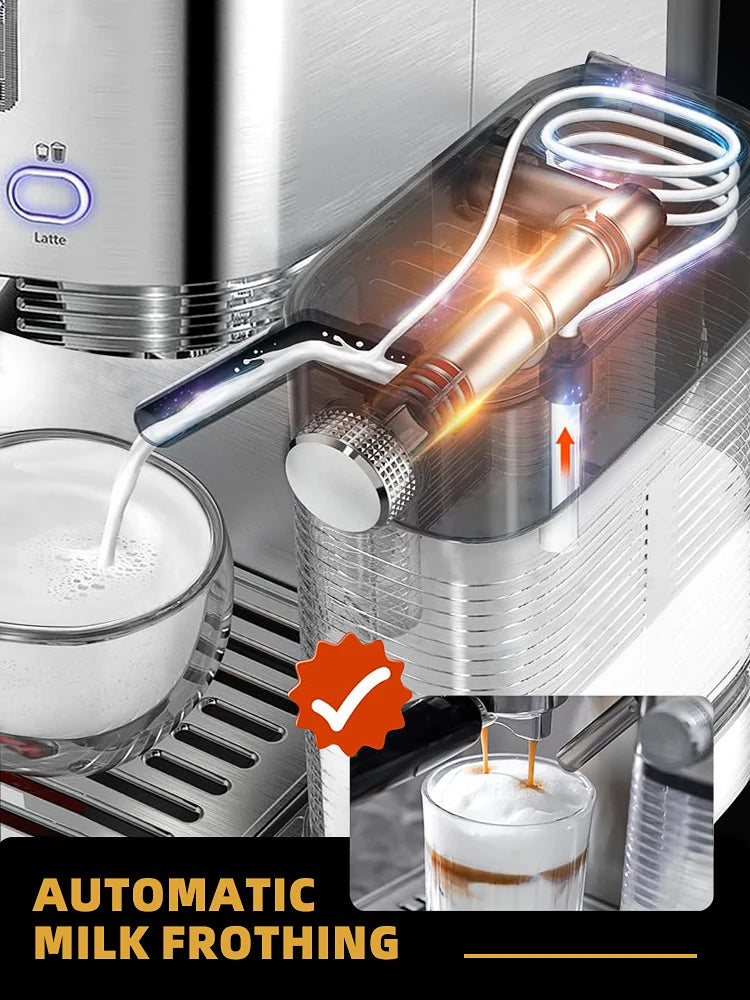 Cafelffe 3in1 Automatic Coffee machine cafeteria Cappuccino Latte Espresso maker Fully Automatic Milk Froth Stainless Steels