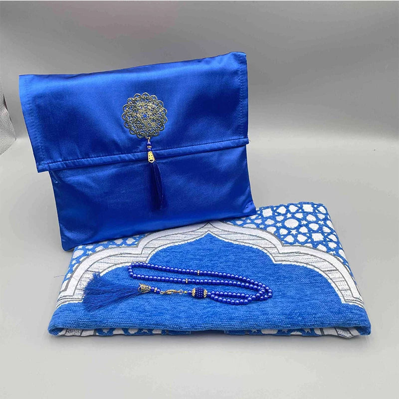 Ramadan Prayer Mat Sets Rug+tasbih +bag, Travel Worship Blanket Islamic Muslim Tasbih sejadah 70*110cm