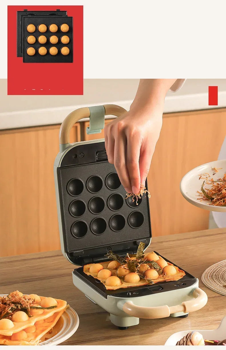 3 in 1 Waffle Maker 1PC Multifunctional Breakfast Machine Sanming smelting machine Grilled Fish Plate Doughnut Home Use