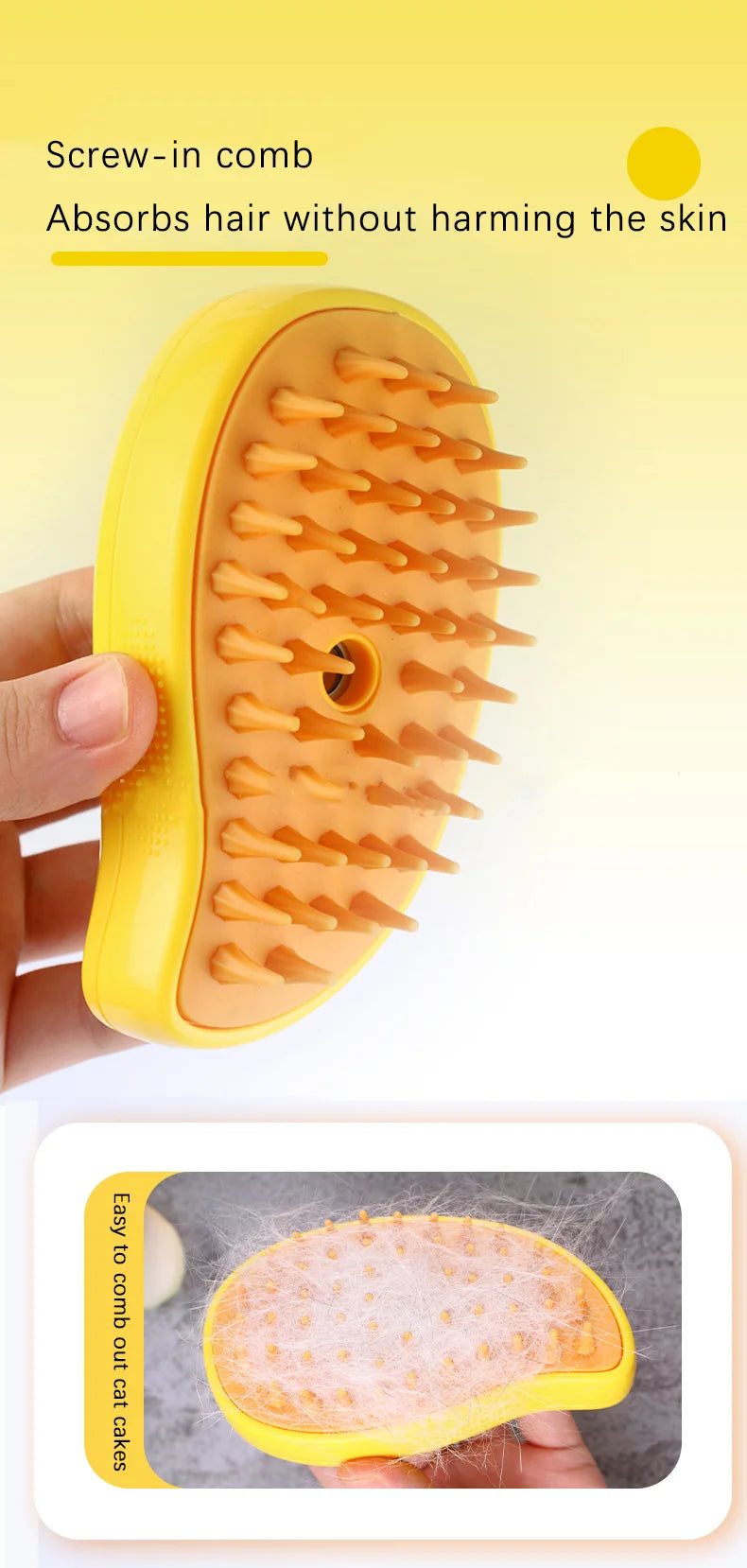 Steamy Cat Brush 3 in 1 Electric Anti-splashing Cat Brush with Steam Spray for Massage Pet Grooming Comb Hair Removal Combs New