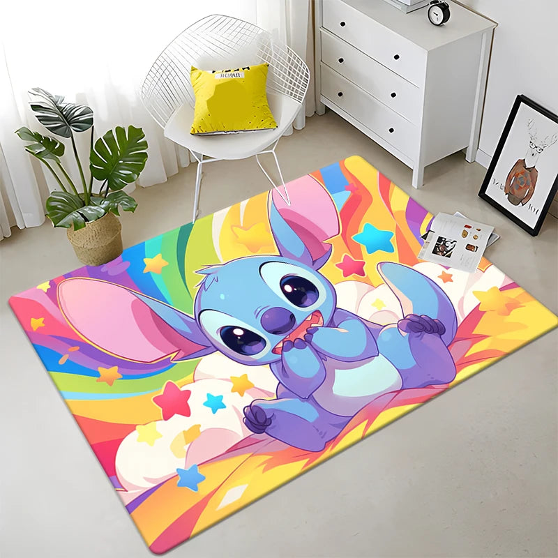 Star Stitch Cartoon HD Printing Carpet.bathroom Door Rug,Living Room,Bedroom,Decoration,Picnic,Camp,Kitchen,Crawling Mat.